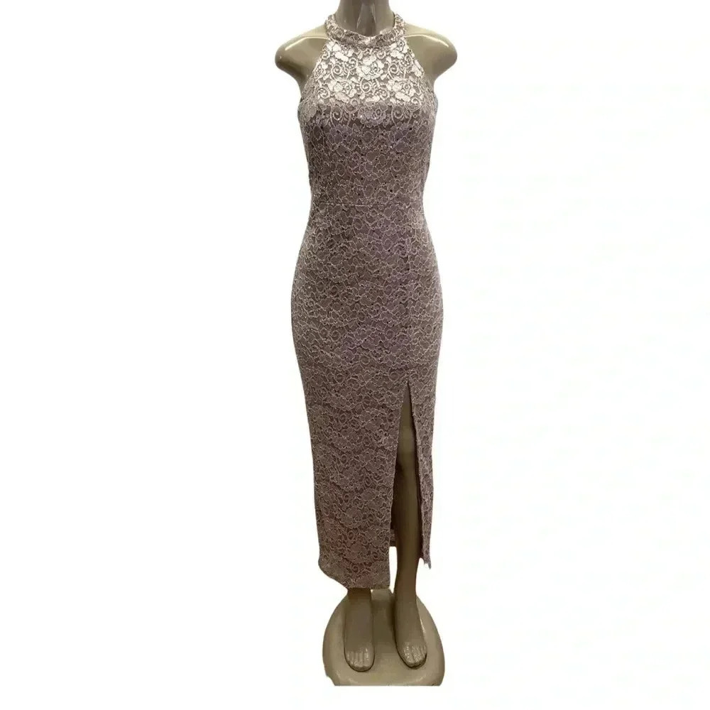 Candalite Lace And Sequence Maxi Sleeveless Dress Size Small New With Tags